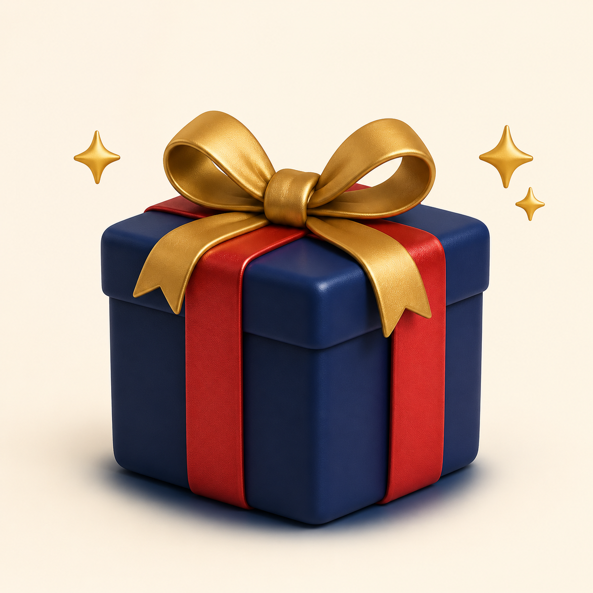 Navy, red and gold surprise gift box