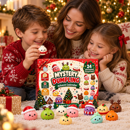 Family enjoying the 24-day Christmas squishy countdown together